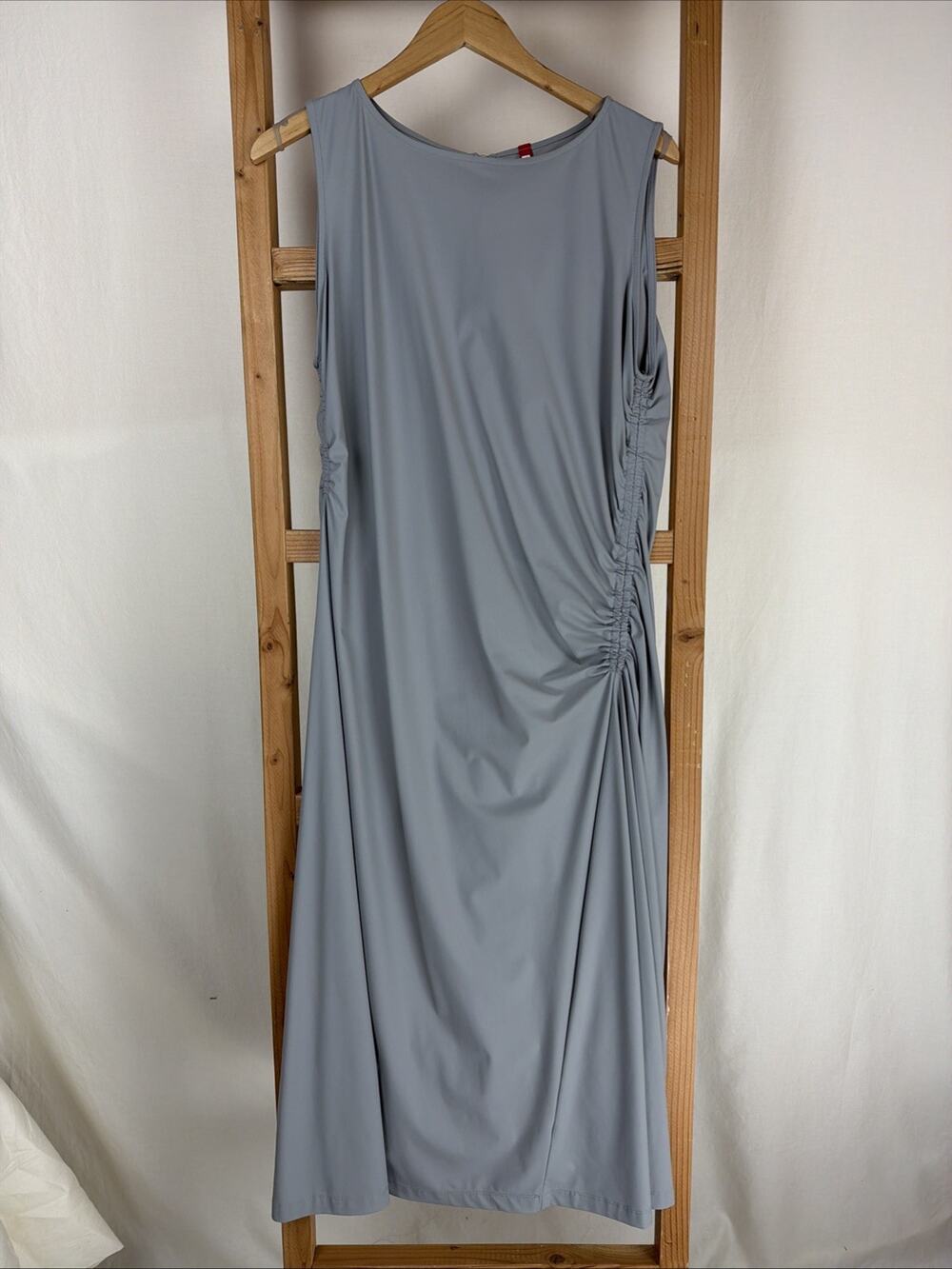 NWT IC Collection Gray Sleeveless Ruching Dress #1011 Size XL